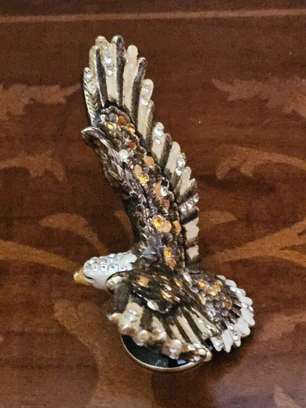 RARE VINTAGE JAY STRONGWATER EAGLE LINCOLN WASHINGTON DESK FIGURINE OBJET